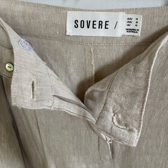 Anthropologie x Sovere Linen Wide Leg Pleated Pants Trousers Small 4-6 - Picture 8 of 16